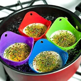 6 Stampini In Silicone Per Friggitrice Ad Aria - Stampi Per Uova In Camicia, Muffin, Cupcake - Antiaderenti E Lavabili In Lavastoviglie (Nero/Grigio/Blu) - 4