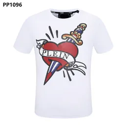Philipe Plein T-Shirts Lüks Marka Erkekler Moda Orijinal Tasarım Yaz Yuvarlak Boyun Kısa Kollu Plein Kafatası Klasik Pamuk Rhinestone Hip Hop Gömlek Günlük Giysiler