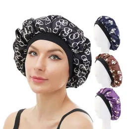 Satin Nightcap Elastic Elastic Round Cap Ladies Mode Home Care Care Cap