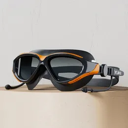نظارات السباحة مع أقراط إطار للبالغين أقراط قابلة للتعديل مناسبة للرجال للنساء محترفيات عالية الدقة المضادة للضباب السيليكون 240517