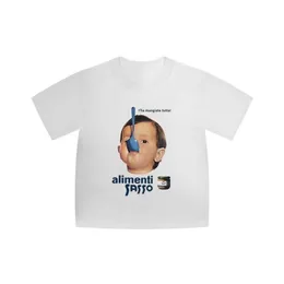 Ünlü Bebek Erkekler Yüksek Kaliteli T-Shirt Mektubu Baskılı Yuvarlak Boyun Kısa Kol Siyah ve Beyaz Moda Erkek ve Kadın Yüksek Kaliteli T-Shirt T3