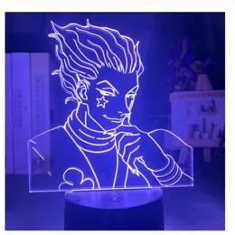 Kids Night Light Geschenk LED Touch Sensor Buntes Schlafzimmer Nachtlicht Anime Hunter x Hunter Dekor helle coole 3D -Lampe Hisoka Gadgets 207e