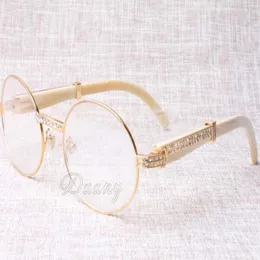 2019 Neue Diamond Round Sonnenbrille Vieh Horn Brille 7550178-A Hörner Männer und Frauen Sonnenbrille Glasess Brillengröße 55-22-135 mm 256g