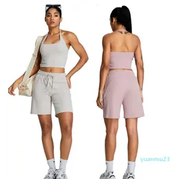 15A Women 2 Piece Yoga Sports Outfits Tracksuits Lounge Padded Bralette Matching Set Two Piece Shorts Tops Trendiga Summer Clothes