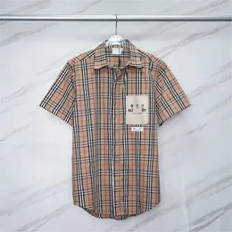 Pphigh Quality Herren-Hemd-Modemarke Flocken mit vollem Druck Klettverschluss Kurzarm Shirt Herren- und Frauen-Coat-Shirt-Hemden-XXL