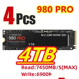 Karty pamięci twarde sterowniki pudełka 1/2/3/4pcs 4TB 980 Pro SSD NVME M.2 2280 PCLE4.0X 2TB Dysk HDD wewnętrznego stanu stałego dla PS5 D Dhoug