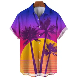 Гавайский тропический дизайн при печати пальмового дерева Мужчина из рубашки с коротким рукавом с коротким рукавами