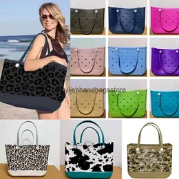 Umhängetaschen Borg Bag Extras großer Borg Beach Bag Silicon Beach Gummi perforiert Borg Bag XL Handtasche Designer H240527