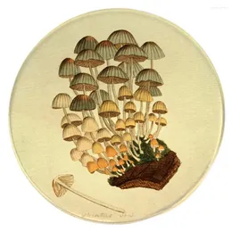 카펫 HX 패션 라운드 러그 플란넬 버섯 바닥 매트 거실 침실 방울을위한 식물 곰팡이의 과학