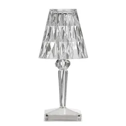 Włoski design akrylowa lampa stołowa akrylowa bateria Ładowanie LED Nocne światło dotyk USB genialne lampy kwiatowe pokój wystrój hotelu 207k