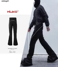 Mijko Men039s Wear Women039s Autumn and Winter Jeans New Products Ro Style Spiral Track Ed Large Zipper Banana Pants BL4362475