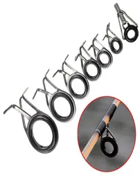 7pcs gemischte Größe Fischerei Top Rings Stabpol Reparaturleitungsanleitungen Augen Sets298w7936046