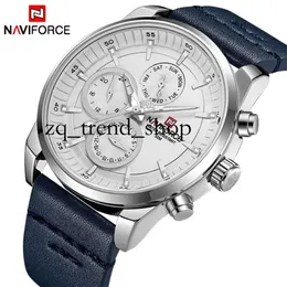 Naviforce Mens Top Designer Brand Водонепроницаемые 24 -часовые часы Date Quartz Watch Man Fashion Leather Sport Forist Luxury Watch Men Clock Watch 136
