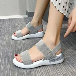 Elastic Women's Sports Sandals S Sandals Student Flat Wear Roman Beach Buty Elatic Shoe 275 Port Andal Tude 97f nt motyle motyle