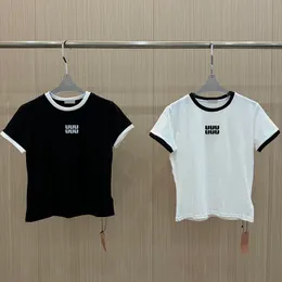 Letras mulheres camisetas de luxo contraste coloras casuais tops diários designer de luxo camisetas de manga curta