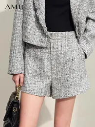 AMII Minimalismo Spring shorts femininos retro elegante eólico feminino casual da moda solta para Lady 12421048 240518