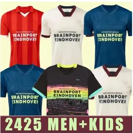 23 24 25 Eindhoven Away Soccer Trikots 2024 Hazard Fabio sia psvs Männer es Fußball -Hemden Kinder Set Top Adult Kits Lang 7 Dest 8 de Jong 9 Tillman 10 Bakayoko 11 Pepi 14