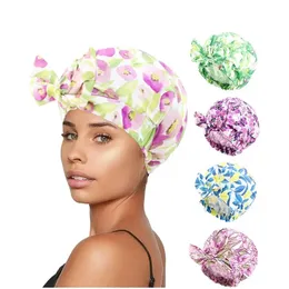 Waterproof Shower Cap Adjustable Knotted Waterproof Hat Hair Color Perm Hat