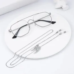 1pc/Lot Fashion Metal Brillen Silberketten Flügel Pendente Sonnenbrille Brille Halskabelhalter mit Silikonschleife 240527