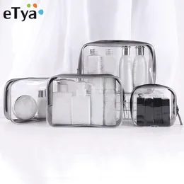 Etya Transparent Cosmetic Bag Clear Zipper Traver Make Up Case Women Makeup Makeup Organizer Организатор туалетные принадлежности для хранения ванны 258 Вт