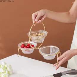 Piastre europee portaf di cristallo di fascia alta creativa snack portatile piatto dessert pomeridiane caramelle decorazioni per la casa