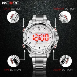 CWP 2021 Wide Watch Man Sport Back LED LED Analog Alarm Auto Date Militärarmee Edelstahlgurt Quarz Relogio Masculi 309z