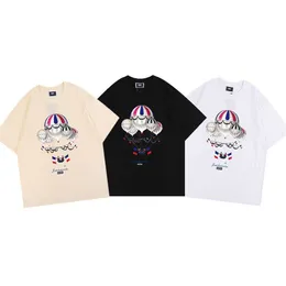 Mens T-shirts Fashion Kith Tee Trend varumärke Vintage Hot Air Balloon Letter Tryckt Par Mångsidig mode Leisure Relaxed T-shirt