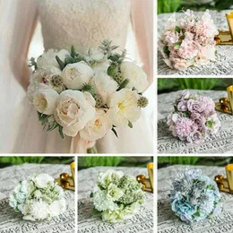 Brandneuer Stil künstliche Rosenblume für Hochzeitsfeier Home Decor gefälschte Blumen Braut Bouquet Hot Sale 2354