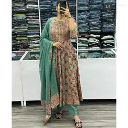 Etnik Giyim Düğün Salwar Kameez Kurti Pantolon ve Dupatta Anarkali Elbise Uzun Set