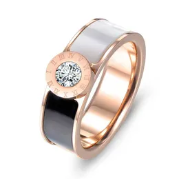 Anelli di banda Lokaer Classic in acciaio inossidabile di alta qualità gioielli marchi Acrilico e Shell Roman Letter Bridal Engagement Ring R17033 J240527