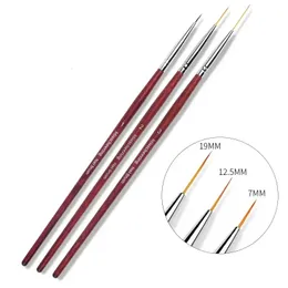 3Pcs Nail Art Liner Painting Pen 3D Tips DIY Acrylic UV Gel Brushes Drawing Kit Flower Line Grid French Design Manicure Tool