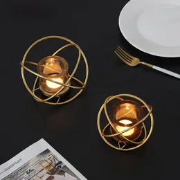 Candle Holders Nordic Style Metal Candlestick Golden Geometry Geometric Kerzenhalter Decor Table Basse EI50CH