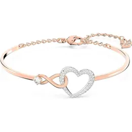 Swarovski Halskette Luxus SWAR Women Infinity Heart Jewelry Kollektion Halsketten und Armbänder Rosengold Rhodium -Ton Finish klarer Kristalle 960