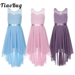 Dancewear Kids Girls Lace Chiffon Party Grown Abito da balda da ballo Balliri Flori Girls Dresses Y240524