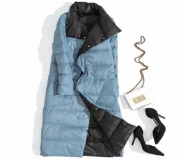 Fitaylor Plus Size Women doppelseitige Langjacke Long Jacket White Enten Down Coat Winter Doppelbrust warme Parkas Schnee Outwear 2012034948257