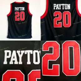 Skyline Gary 20 Payton Lisesi Jersey Erkekler Spor Hayranları İçin Siyah Payton Basketbol Formaları Nefes Alabaş Tekdüzen Fabrika Doğrudan Toptan