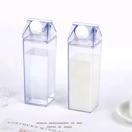 Armazém nos EUA 17oz 500 ml de leite garrafa de água caixa de armazenamento de leite transparente quadrado de alta capacidade copo de café plástico bebida caneca origem 190d