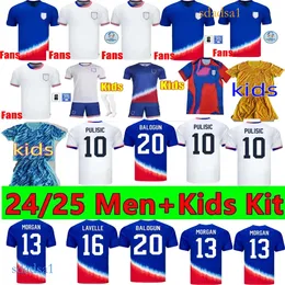 Hot Sales Pulisic USAS Soccer Jerseys Reyna Aaronson Weah Acosta McKennie 24 25 Maillot de Futol Ferreira Dest Morgan US A Futebol Shirt Rapinoe Dunn Uswnt Men