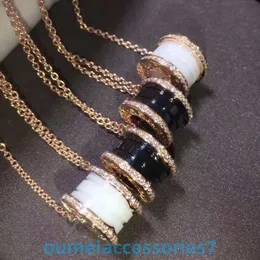 2024 Designer Bulgariism Jewelry Pendant Necklace Goods Treasure Red Charity Black and White Ceramic Little Man Waist Spring Skirt