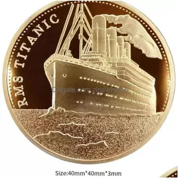 Arts and Craft Monety Prezenty RMS Ship Incident Collection 100 -lecia Token BTC Bitcoin 40x40xm Grubość Memorabilia Monety Del Dhsez
