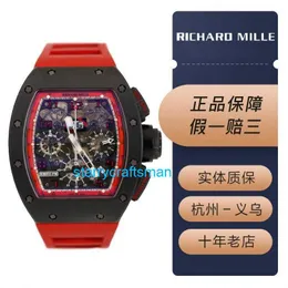 Richamills lyxklockor Mekaniska kronograf Mills RM011 Mens Watch Ceramic Ring Material Datum Timing Automatisk Mekanisk sport Watch Worlds till STMQ