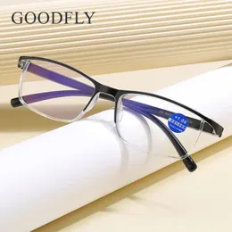 نظارة شمسية قراءة نظارات للنساء الشفافة الزرقاء التي تمنع إطار نظارات المرأة