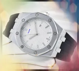 Modelinie Skelett Big Dial Watch Chain Tisch Herrenqualität Quarz Batterie Kernuhr Luxus Gummi Edelstahl -Gurt Präsident Bürgerbewohner Uhren Uhren