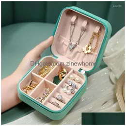 Storage Boxes & Bins Pink Jewelry Organizer Box Ring Earrings Jewel Jewlery Juwellery Case Makeup Cosmetic Stand Wholesale Bk Accessor Dhlnr