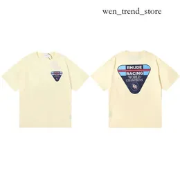 قمصان Rhude Brand Printed Tirt Men Women Round Neck T Shirts Spring Summer Street Street Quality Top Tees Size S XL Camiseta Cheap Rhude Tshirt 676