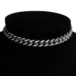 Hip Hop Punk Fashion Collar Choker Necklace 14K Gold Miami Cuban Link Neck Chains for Women Men Jewelry Gift