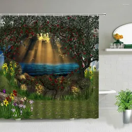 Душевые занавески мечты лесной занавес натуральная красота ванна экрана перегородка ванная комната декоративные аксессуары водонепроницаемые банхейро