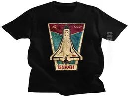 Stylowe rosyjskie CCCP Buran Tshirt Męski kosmiczny emblemat Tshirt Men Summer Tee Związek Radziecki ZSRR SPACECRAFT T SHIRT RETRO 21062315421