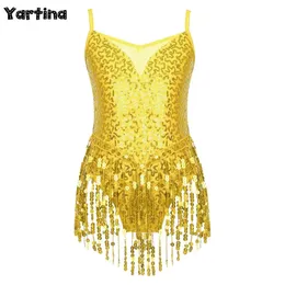 Dancewear Toddler Girls Ginástica Ginástica Balé Fringed LeoTard Jumpsuits Jazz Latin Dance Performance Fantas