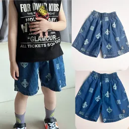 Fashion Boys Girls Cartoon Shorts stampato in jeans Kids Elastic Waist Hat Short Jeans Designer Children Casual Cowboy Shorts S1435